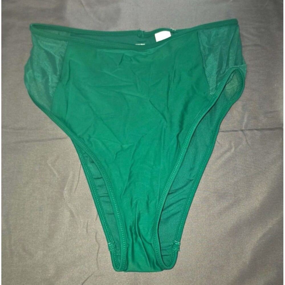 Aerie Green High Cut Cheeky Swim Bathing Suit Bottom Small S New